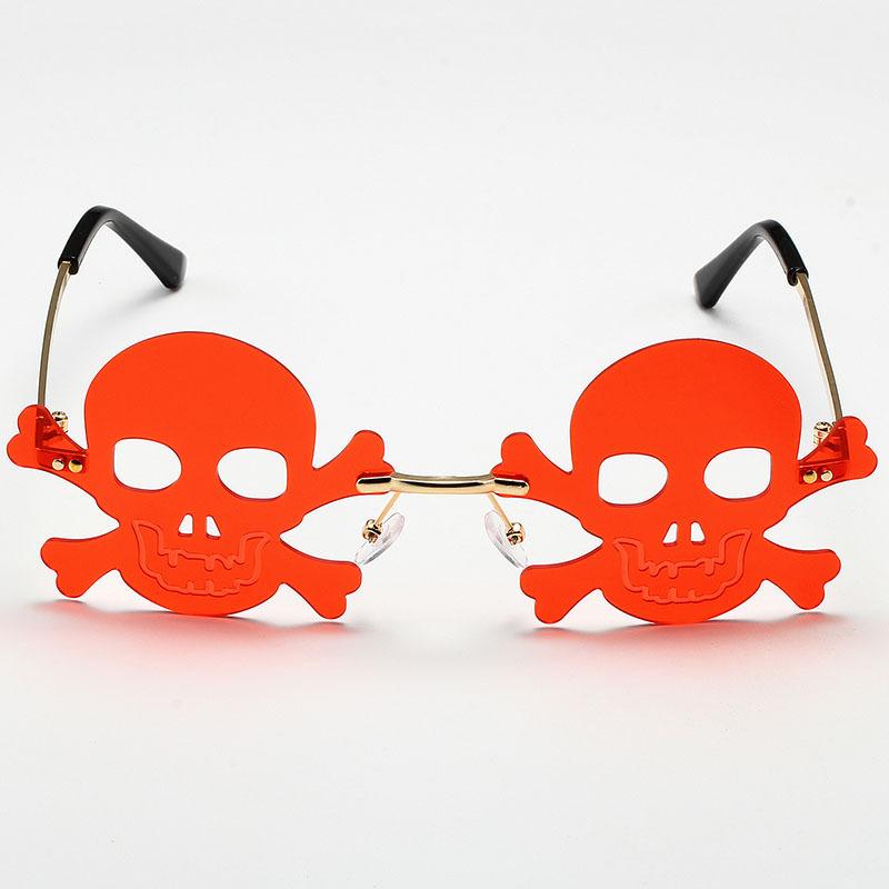 Halloween Skull Sunglasses New Black Rimless Funny Sunglasses Party and Frameless Sunglasses for Men and Women Skull Glasses