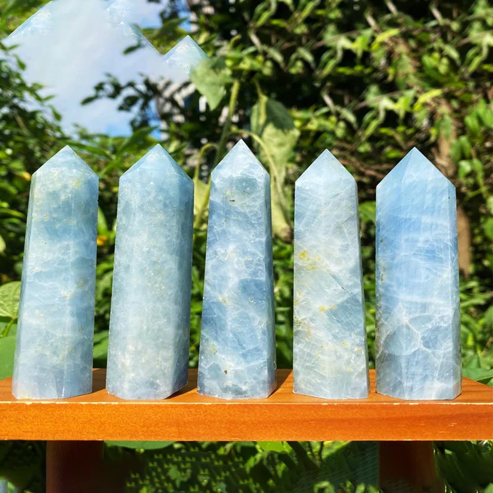 Natural Stone Single Point Wand Stone Mineral Crystal Stones Crafts Home Decoration Hexagonal Prism Christmas Gifts