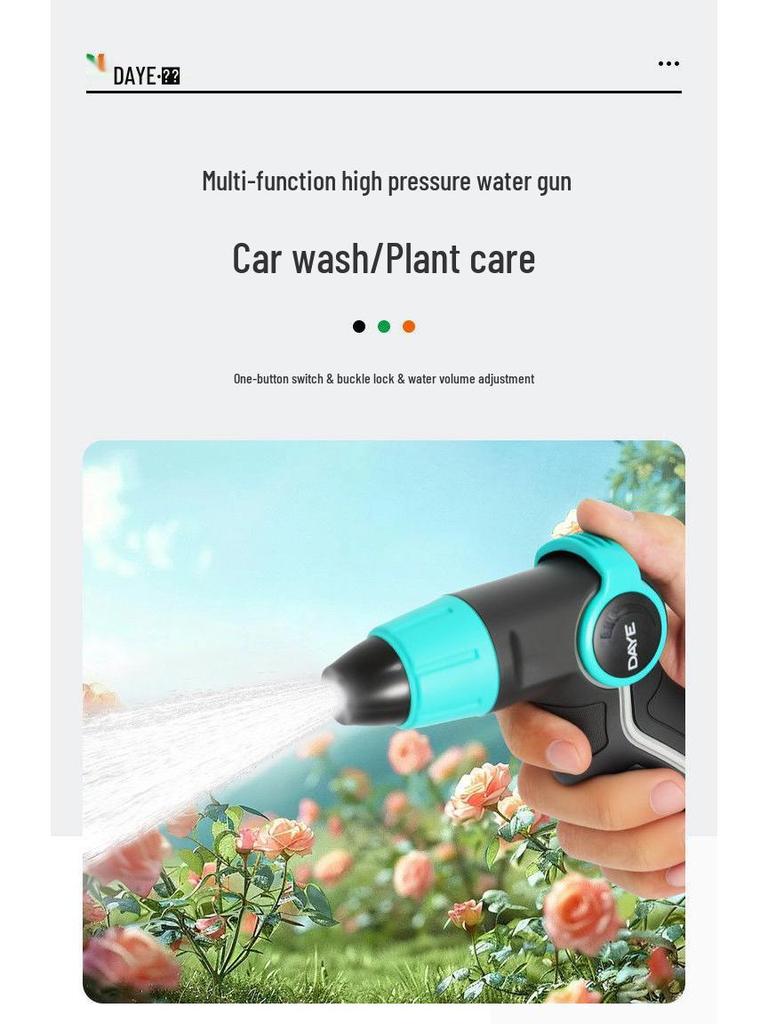 Multifunktionale Hochdruck-Wasserpistole: Waschbürsten- und Gartenschlauch-Düse