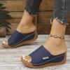 Summer Soft Platform Slippers Women 2025 Fashion Peep Toe Wedges Flip Flops Woman Light Med Heel Non-Slip Beach Shoes Slides