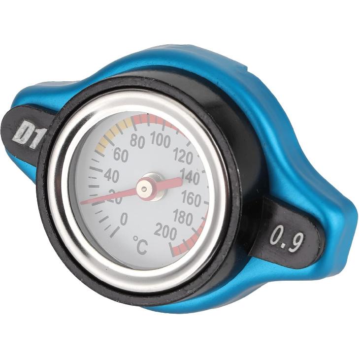 Car Radiator Cover, Thermostatic Radiator Cover Universal Thermostatic Radiator Water Cover Leakproof With Temperature Gauge (Big head 1.1bar) small head 0.9bar