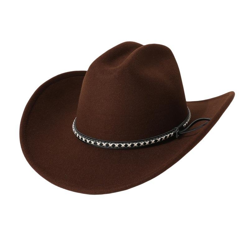 Exclusively for export, fashionable cowboy hats for men and women, unisex style, new European and American wool felt hats for stage use