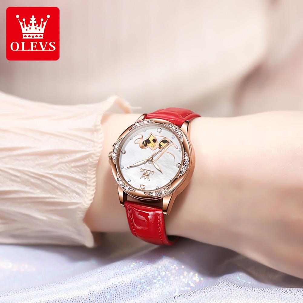 OLEVS Brand Steel Strip Luminous Waterproof Fully Automatic Mechanical Watch for Women 6613