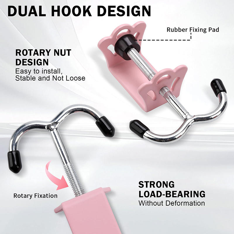 Removable Student Bag Hook No-Drill Strong Adhesive Hanger for Desk Side Portable Desktop Bag Holder for School Supplies