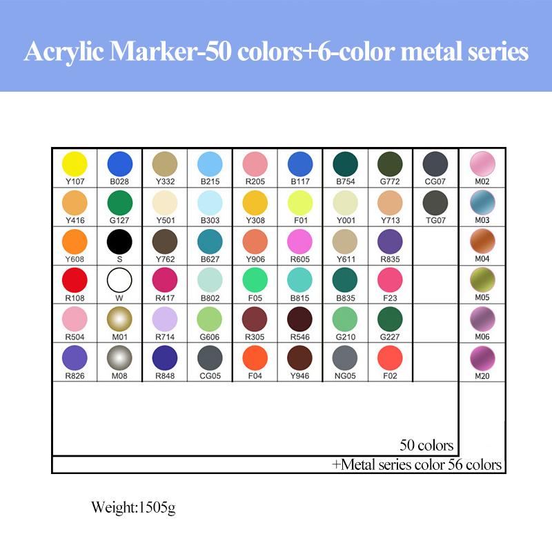 STA  Acrylic Marker Pen Waterproof mMulticolour Set For Stone Glass Metal Fabric Canvas Art School Student Supplies For Artist