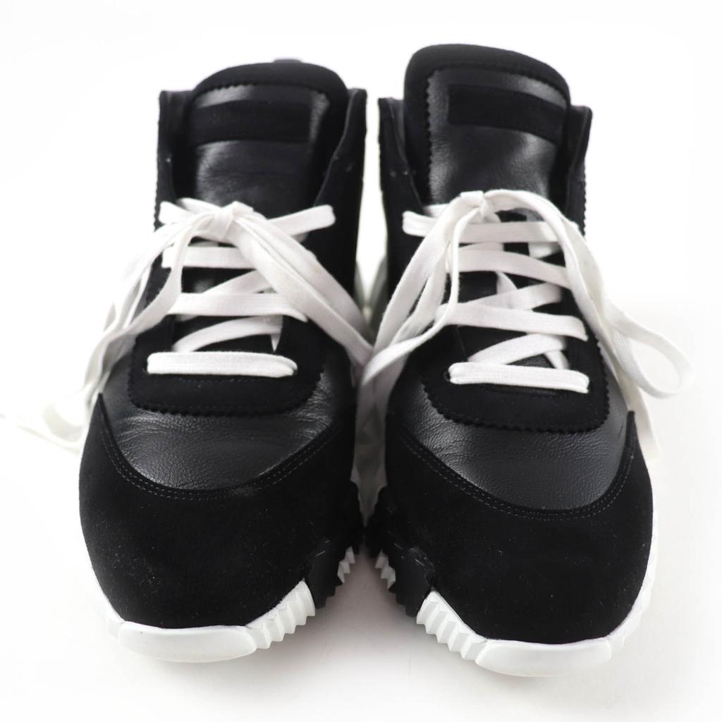 Great HERMES High cut sneakers hip hop H logo lace-up leather black Women 37 Used