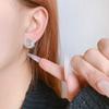 New Fashion Creative Diamond Inlaid Cat Ear Buckle 925 Sterling Silver Versatile And Cute Earrings E297