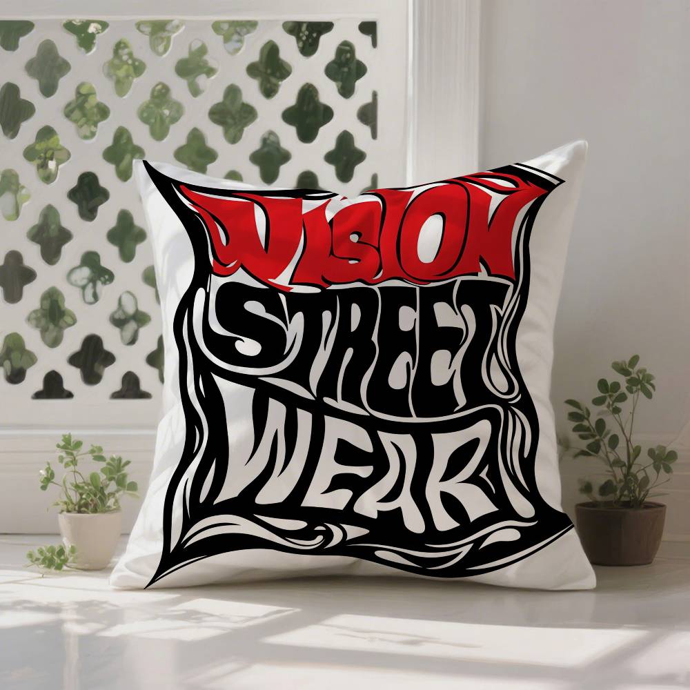 V-Vision S-Street W-WearS Pillow Case Anti-dustmite Pillowcase Invisible Zipper Silky Short Plush Sofa Cushion Cover