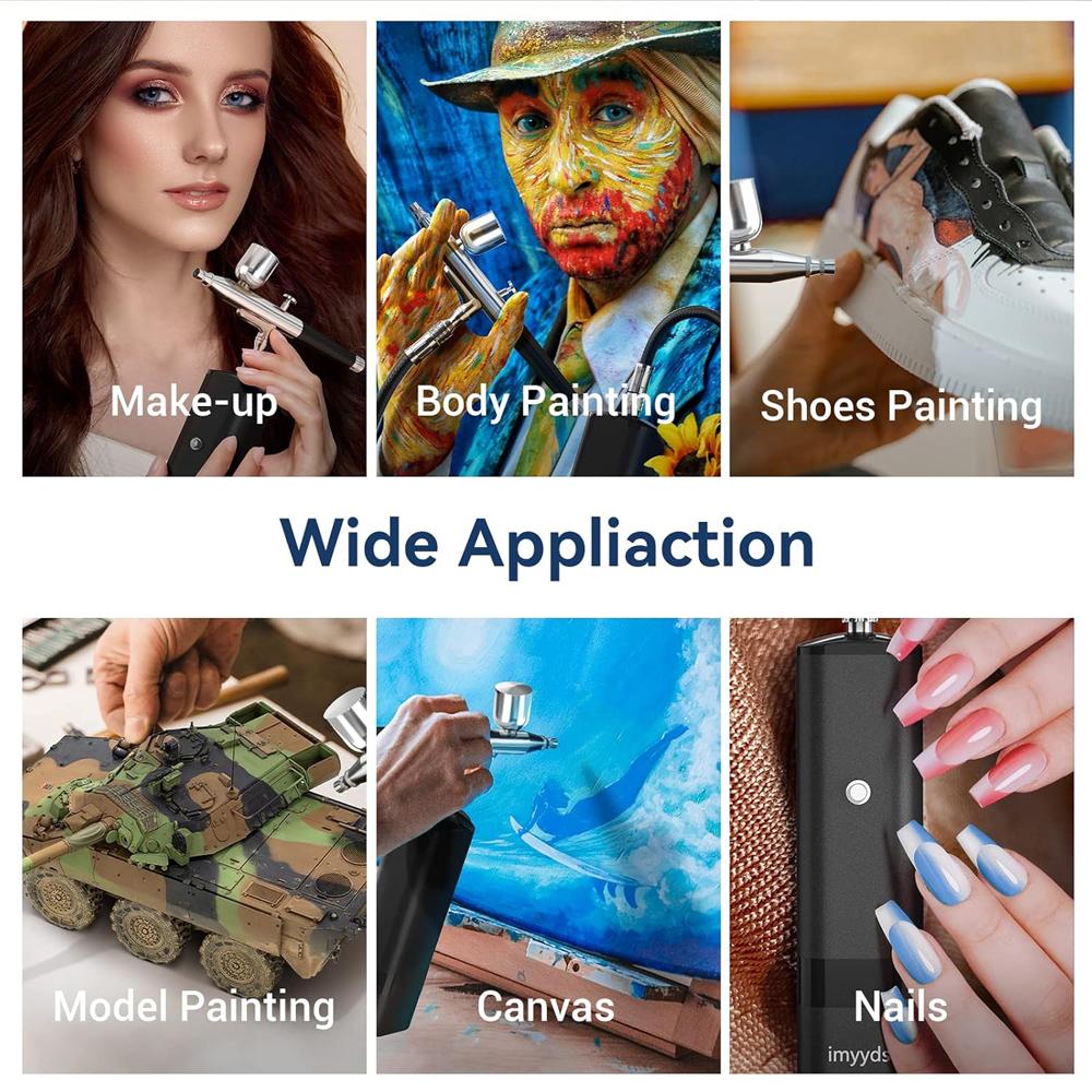 Double-Action Airbrush-Pistole 0,3 mm Düsen Schwerkraftzufuhr Spritzpistolen-Set für Modell Kuchen Nagel Autolackierung Beauty Inkjet Werkzeug