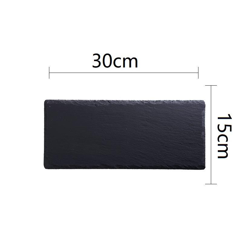 Neue schwarze Schiefer-Speiseplatte, kreative japanische Sushi-Steinplatte, Geschirrtablett, Western-Steak-Steinplatte, Steakplatte
