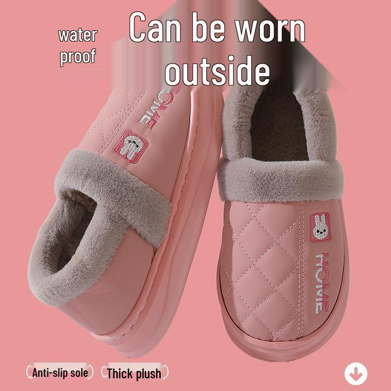 2025 Winter Wasserdichte Baumwollpantoffeln: Dicke Sohle, Rutschfest, Fersenbedeckend, Indoor- & Outdoor-Schuhe für Damen & Herren