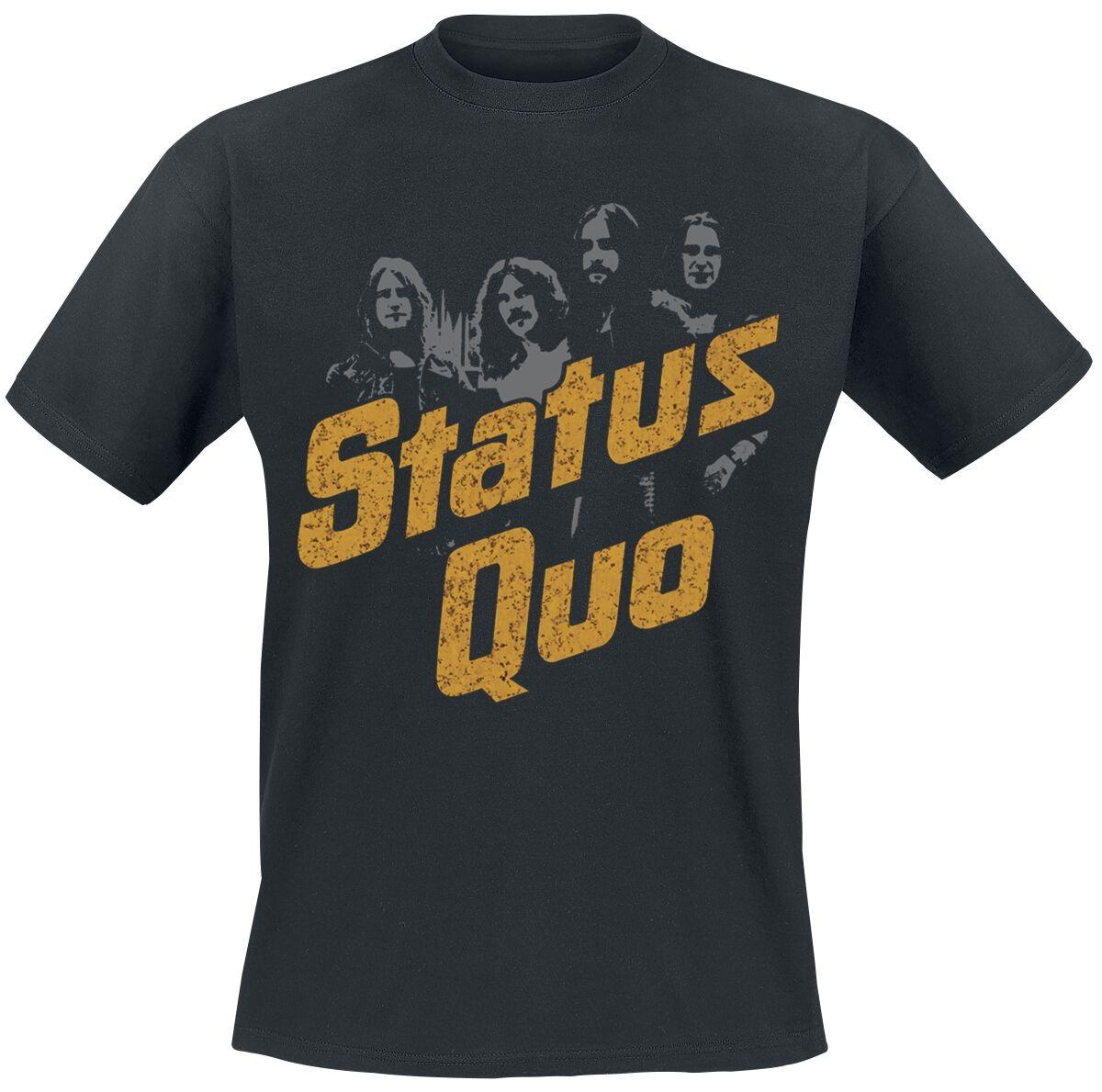 Status Quo Band Members Vintage Print T Shirt 100 Cotton Unisex Classic Rock Streetwear Fan Graphic Tee M