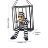 New Halloween Hanging Ghost In Cage Prop Statue Voice Control Cage Design Luminous Skull Figurine Scary Talking Prisoner Decor