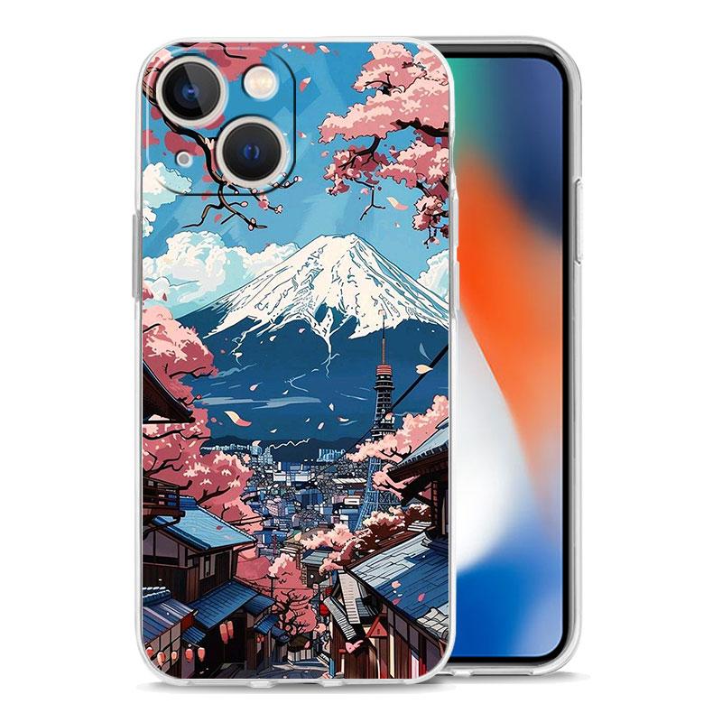 Phone Case For iPhone 17 Cases iPhone Air 16 15 12 13 14 Pro Max 7 8 Plus 16Pro iPhone11 Cover Landscape Japan Scenery