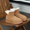 Women's 2025 Fleece-Lined Wool Snow Boots: Thick-Soled, Non-Slip, Wear-Resistant, Genuine Leather for Autumn/Winter.