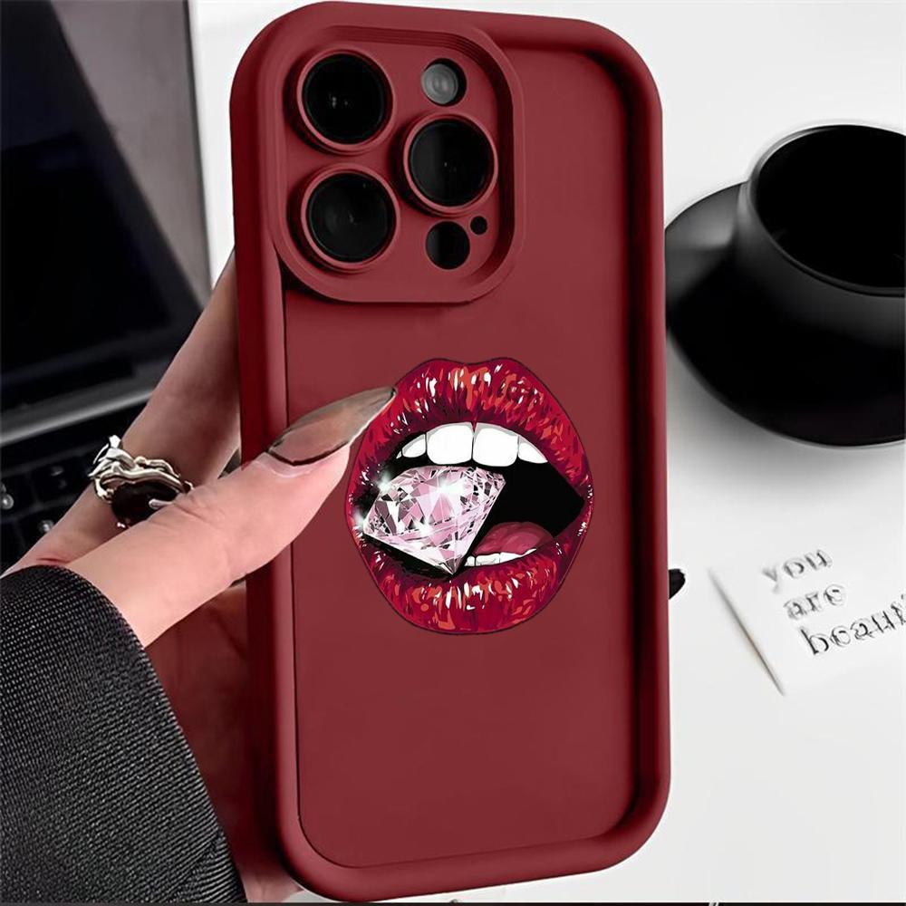 LZ20 Lips Kiss Design Silicone Phone Case for Infinix Smart 9 Hot 40i Tecno Camon 20 Pro Moto G22 G30 OnePlus Google Pixel 9 Shockproof Back Cover