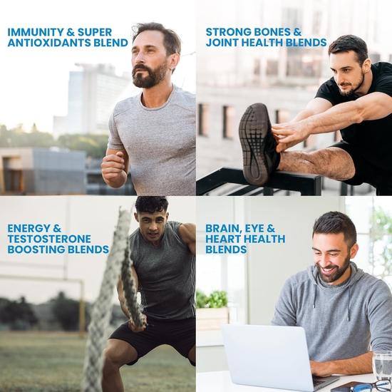 Carbamide Forte Multivitamintablett för män | Multivitamin för män med probiotika för immunitet och energi | 60 vegetariska multivitamintabletter för män