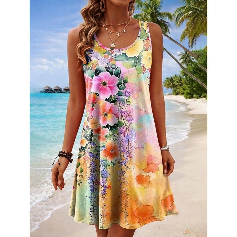 Women Sleeveless Dress Summer Casual Loose Beach Dress Elegant Party Midi Dress Soft Comfortable Daily Wear Vestidos