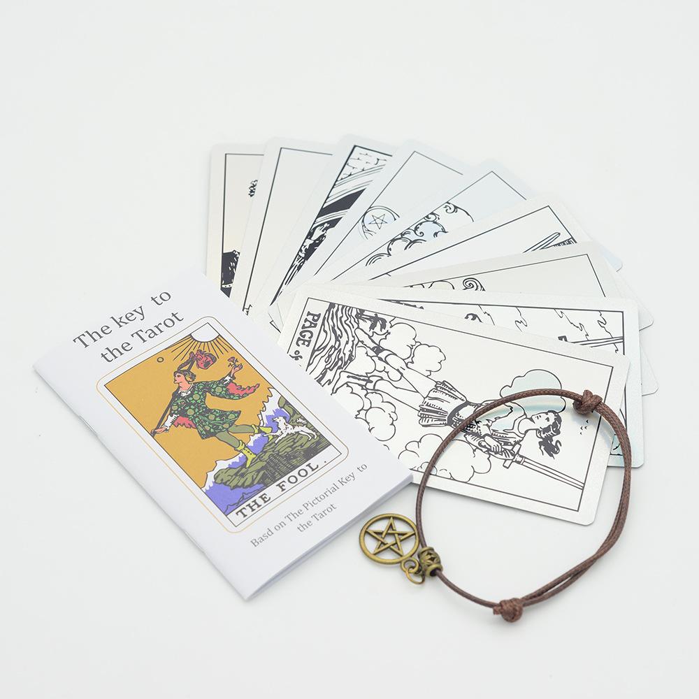 Noua folie de aur Laser colorat Tarot Ștanțare cu aur Imprimare coloră Plastic rezistent la apă Carte de joc de joc de masă