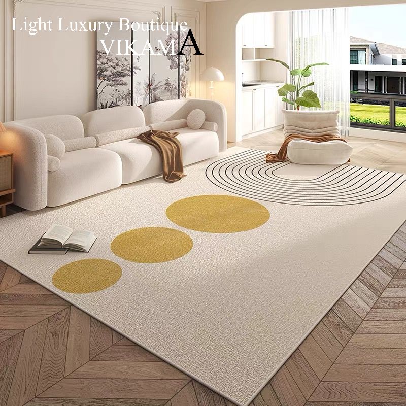 Cream Style Carpet Living Room Superior Sense Sofa Coffee Table Blanket Home Decoration Easy Care Bedroom Non-Slip Mat