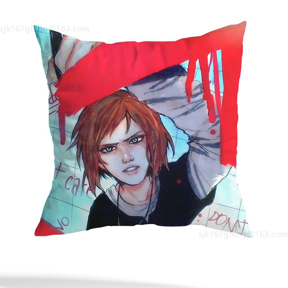 L-Life Is Strange Game Pillow Case Square Double-Sided Printing Short Plush Sofa Cushion Cover Bedroom Bedside Pillow
