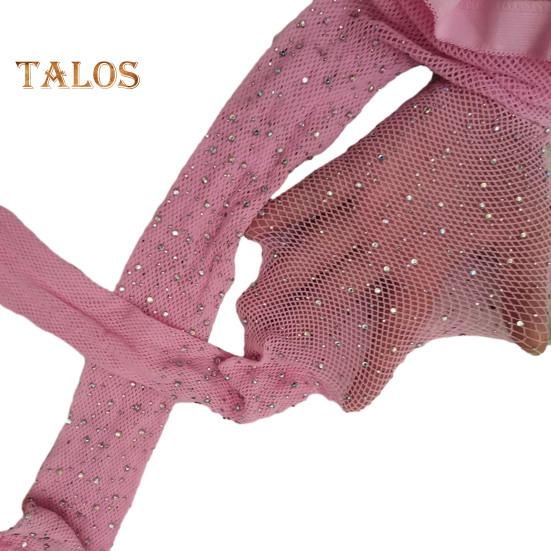 Women Sexy Pantyhose Shiny Rhinestone High Elasticity Anti-slip Ultrathin See-through Hollow Out Fishnet Soft Skinny Party Club Pantyhose