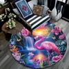 Flamingos Round Area Rug,Carpet Rug for Living Room Bedroom Sofa Playroom Decor,Non-slip Floor Mat