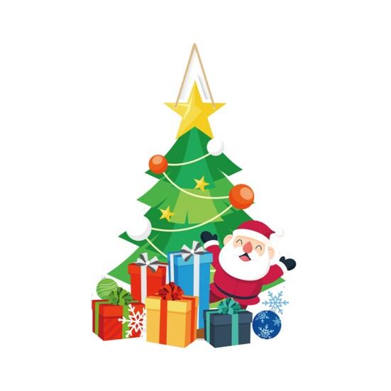 Panneau festif de noël suspendu à la porte de noël, couleur vibrante, motif de père noël, décoration de vacances, facile à accrocher