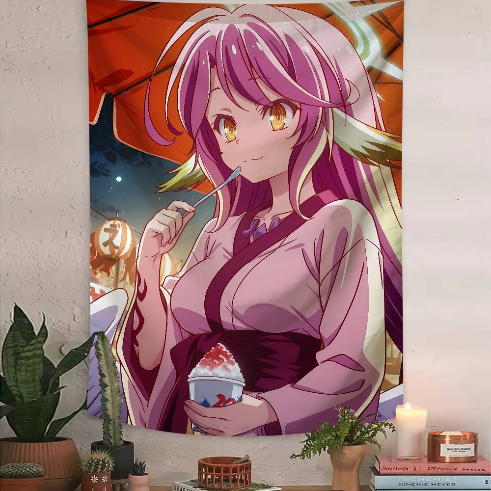 Anime No Game No Life Tapestry Bohemian Tarot Hippie Wall Hanging Dorm Kawaii Shiro Girl LARGE Wall Art for Bedroom Living Room