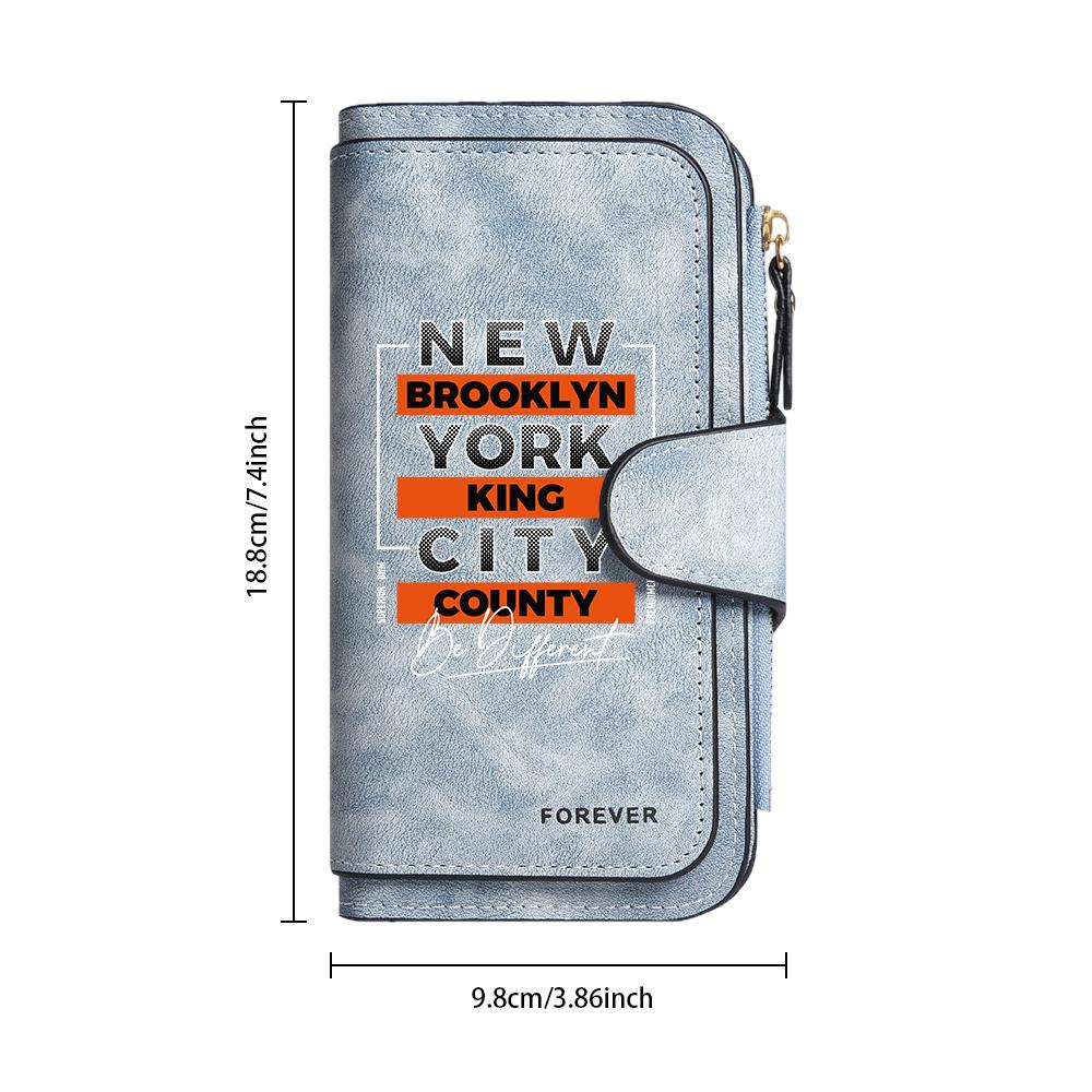 New York Style Long Wallet Fashion Trendy Portable Card Holder Purse