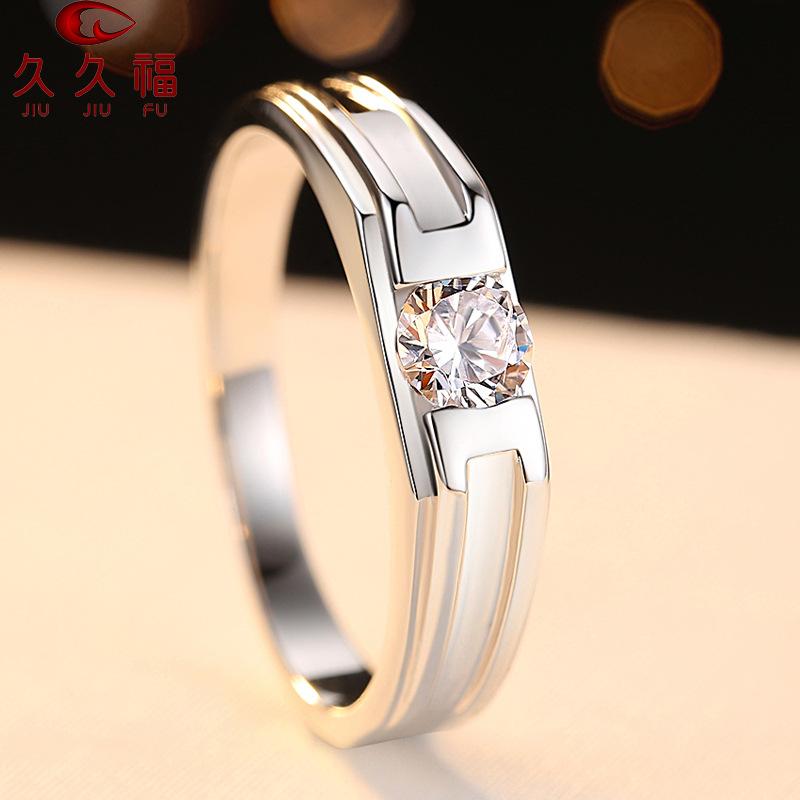 Stylish Simple Personalized Ring for Men, PT950 Platinum Matching 0.5 Carat Moissanite, own lasting delicate and gentle luster.