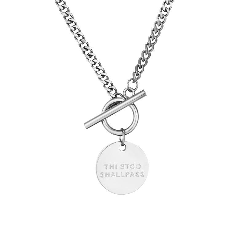 

Круглое ожерелье с буквами из титана и стали, модные ювелирные изделия