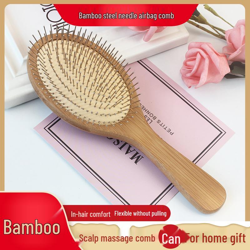 Foreign Trade Steel Pin Cushion Comb for Hair Care - Anti-Static, Fluffy, Nourishing Airbag Design.