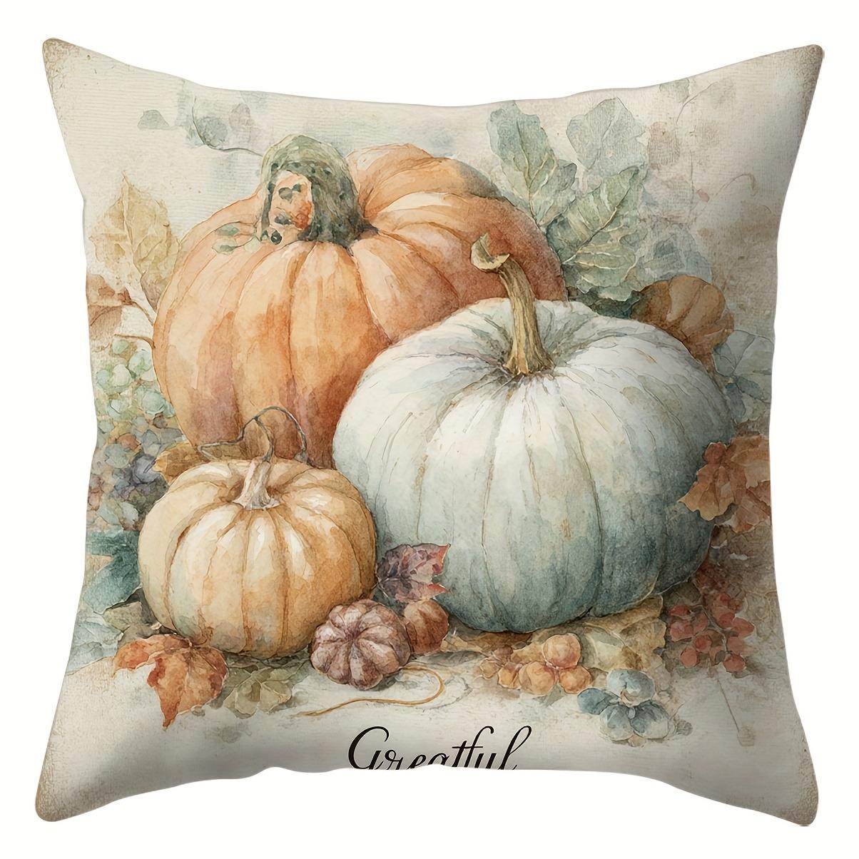 

Декор для дома Тыквы и цветы Осенние наволочки с узором Чехол для подушки Подходит для дивана Спальни Автомобиля Наволочка 45x45cm