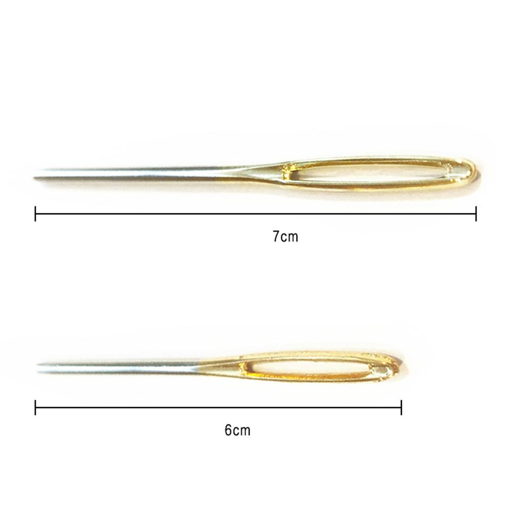 2 Pieces Aluminum Darning , Sewing with Large Eye And Curved Tip, Knitting 2x Big