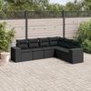 VidaXL Garden Lounge Set with Cushions 6 Pcs, Patio Sofas, Patio Furniture Set, Outdoor Furniture, Black 3222604