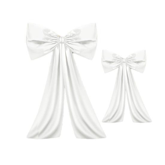 2 Pcs Bow Decor Large And Small Satin Bow Ribbon Tie Room Backdrop Wall Decor for Bachelorette Baby Shower Bridal Shower Birthday Decoration