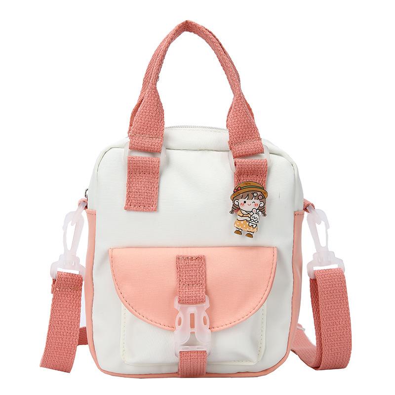 Fashion contrasting color portable small bag women's 2025 new shoulder messenger women's bag simple personalized small cloth bag