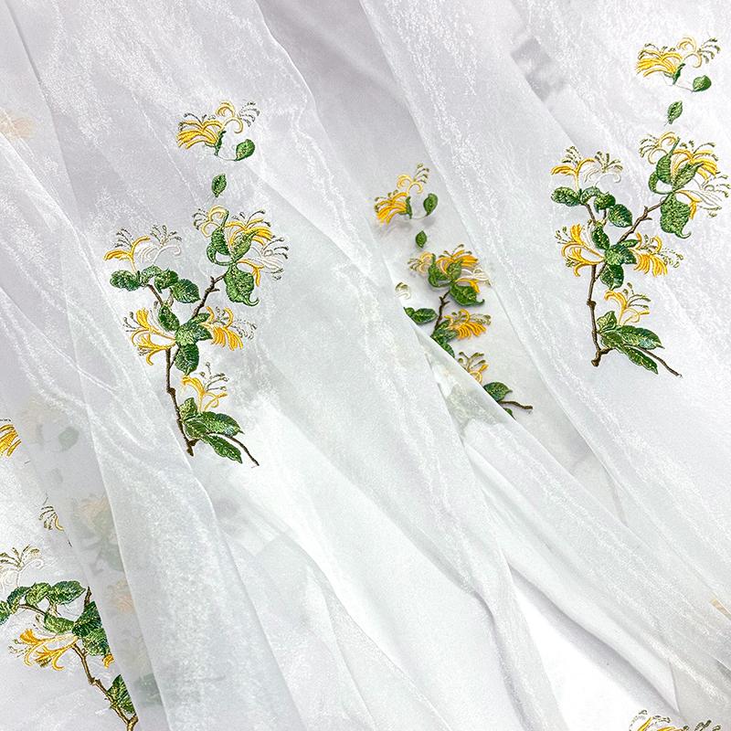 

1M Chinese Style Embroidery Fabric Gradient Pomegranate Honeysuckle Designer Fabric DIY Sewing Hanfu Cheongsam Dresses Costume 100 x 150cm