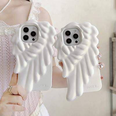 3D Ängelvingar Stötsäker Fodral Tecknad Sprickfri Silikon Mjukt Fodral För iPhone 17 Air 16 15 14 13 12 Pro Max Telefonfodral