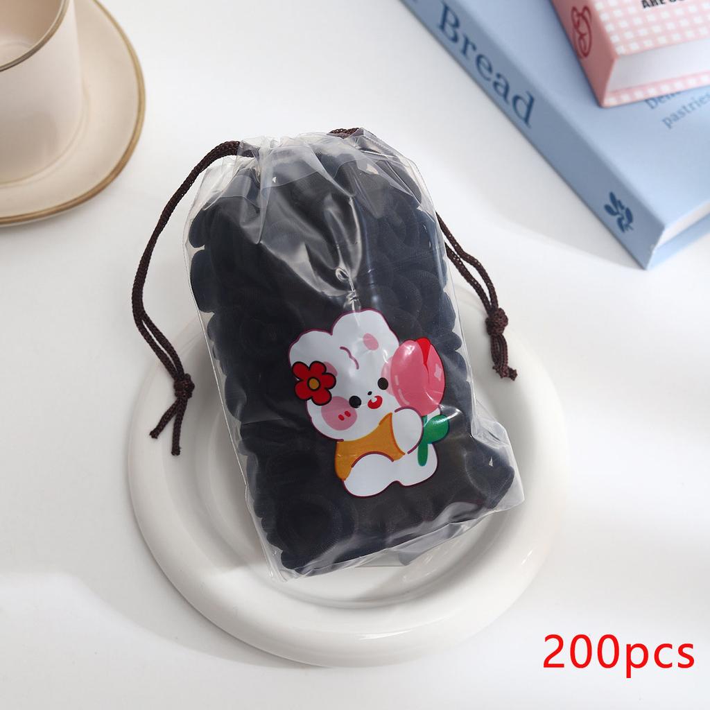200pcs Macaron Colored Rubber Band High Elasticity Durability Multi-color Design Large Bag European American Style Daily Fashion