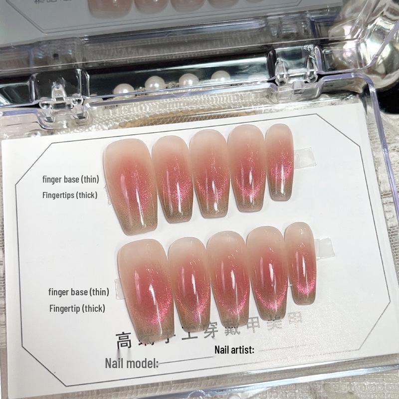 

Dopamine Candy Cat Eye Removable Gel Nail Tips Medium