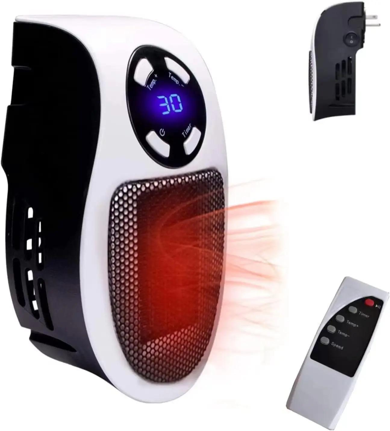 

Portable Electric Heater with Remote Control Fast Heating Mini Radiator Plug-in Wall for Room Office Desk