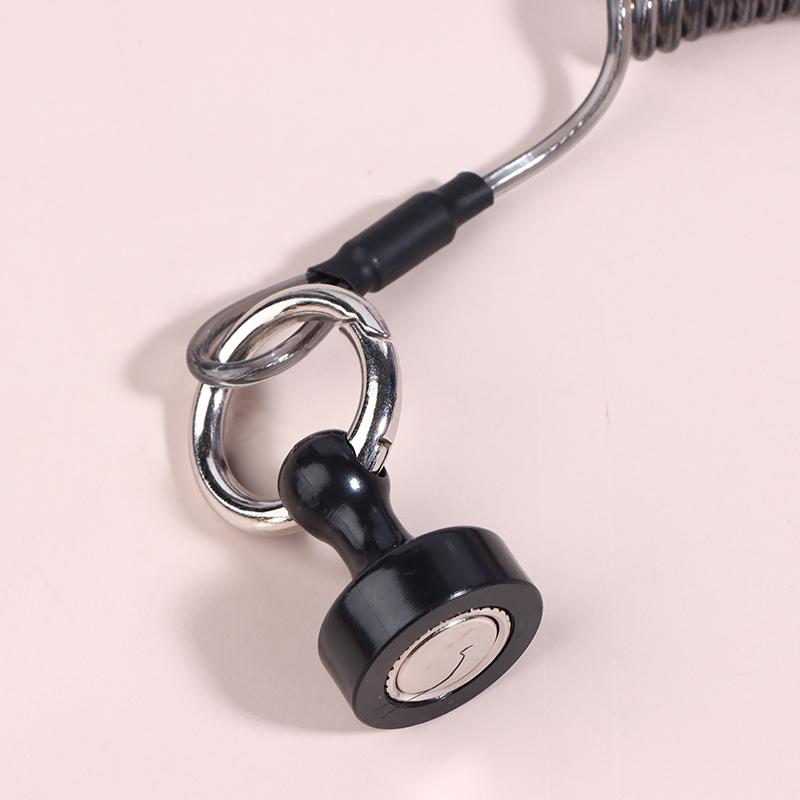 Magnetischer Netzfreigabehalter Mit Spiralkordel Fliegenfischerwerkzeuge Starker Magnet Karabiner Schnelles Schloss Anti-Drop Seil Zubehör