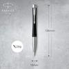 PARKER S0735810 Parker Ballpoint Pen, Urban Matte Black CT, Medium, Oily Type, Gift Box Included