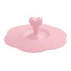 Cup Cover Food-grade Heart Handle Silicone Solid Color Anti-dust Cup Lid for Cup