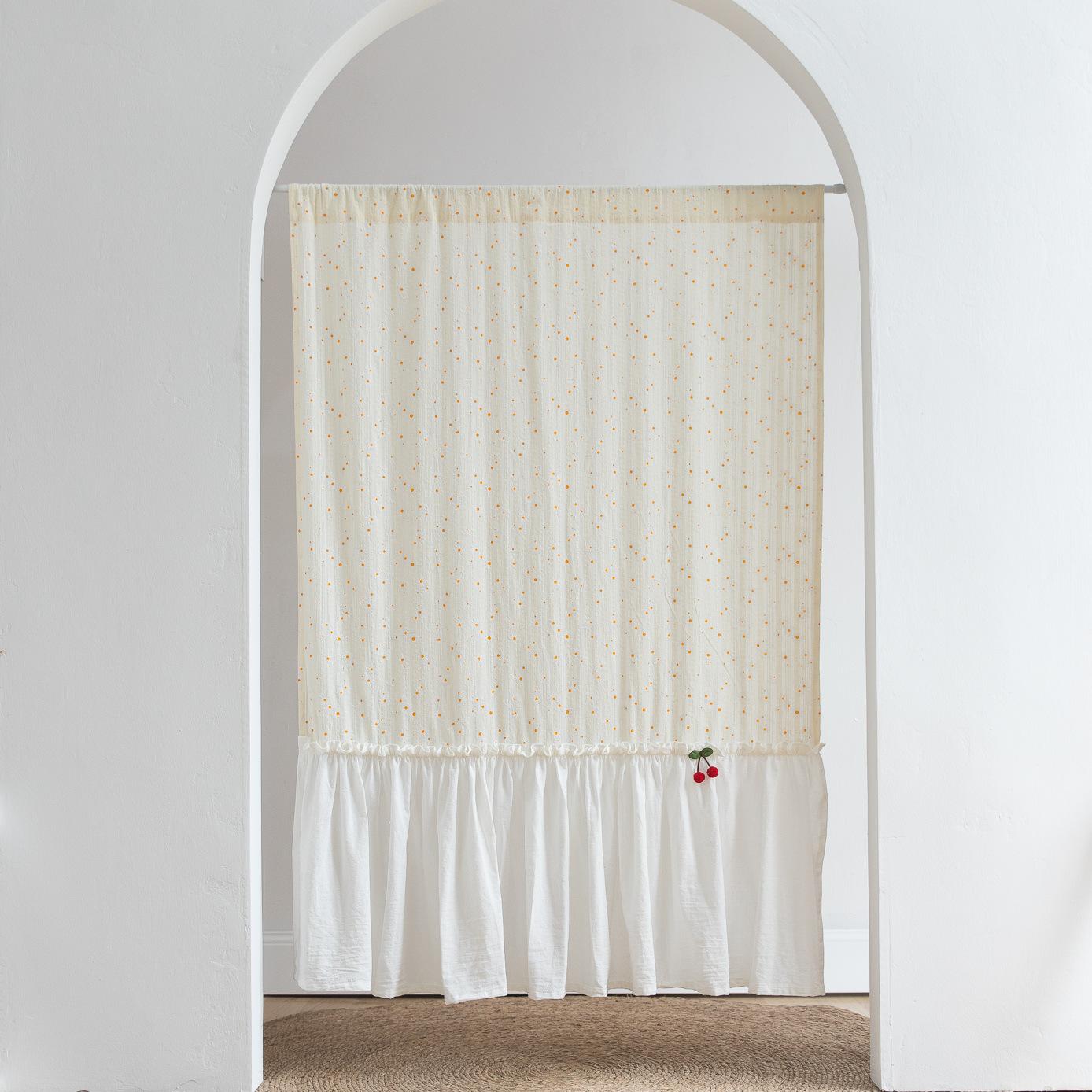 

Вэнь Арт Тканевая Дверная Занавеска Чистый Белый Хлопок Хлопок Маленький Свежий Япония Корея Занавеска Короткая Занавеска Перегородка Width 65 * 90cm