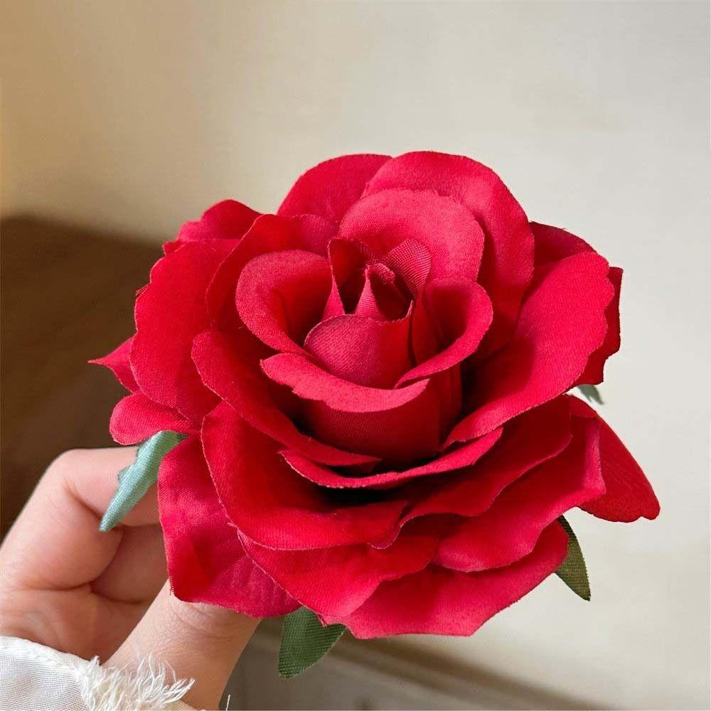 

Hair Accessories Rose Flower Hairpin Cloth Girl Hair Clip Retro Flower Hair Clip Seaside StyleA