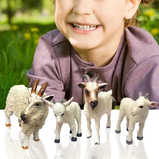 Animal Model Lovely Shape Collectible PVC Simulation Goat Model Figure for Gift
