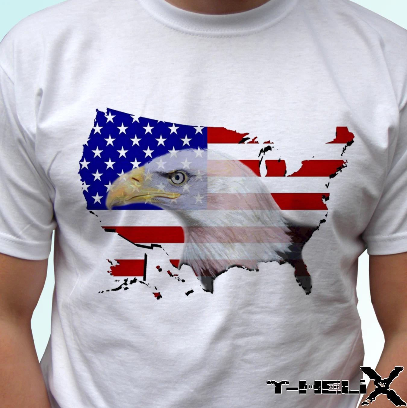 USA eagle flag - white kids boys T-Shirt top USA design - s s kids & baby sizes 140